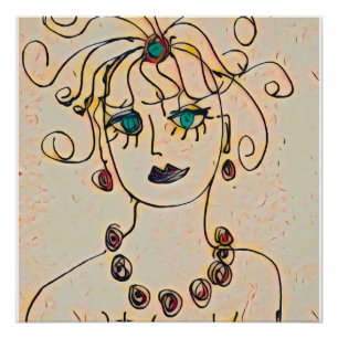 Póster Mujer con collar