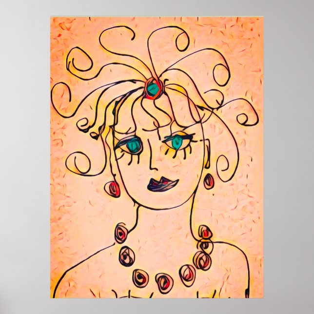 Póster Mujer con collar (Frente)