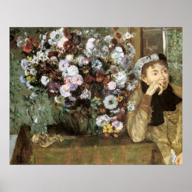 Póster Mujer Con Crisantemo (Frente)