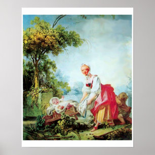 PÓSTER MUJER CON DOS NIÑOS