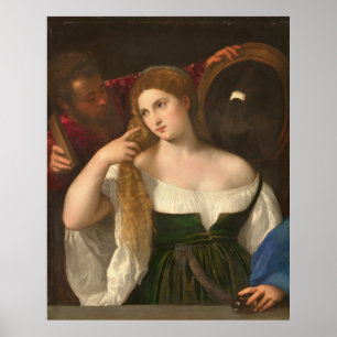 Póster Mujer con espejo de titiana