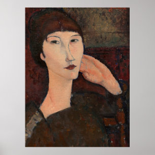 Póster Mujer con flequillo por Amedeo Modigliani