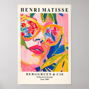 Póster Mujer Con Gafas De Sol, Poster Tropical De Verano,