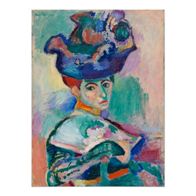 Póster Mujer con Gorra de Henri Matisse (Anverso)