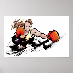 Póster Mujer con guante de boxeo