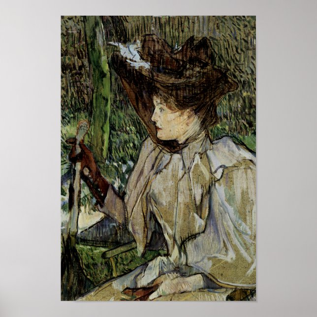 Póster Mujer con guantes de Toulouse-Lautrec (Frente)