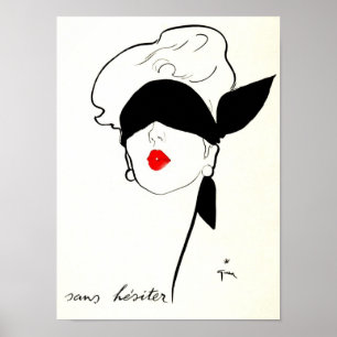 Póster Mujer con los ojos vendados del poster francés del