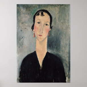 Póster Mujer con los pendientes