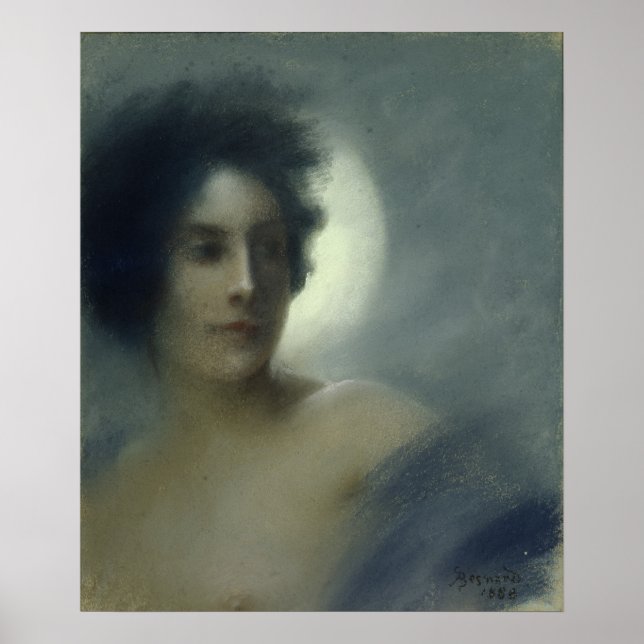 Póster Mujer con luna creciente o Eclipse, 1888 (Frente)