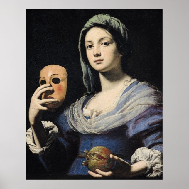 Póster Mujer con máscara (Frente)