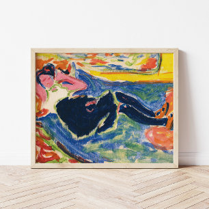 Póster Mujer con medias negras   Ernst Ludwig Kirchner
