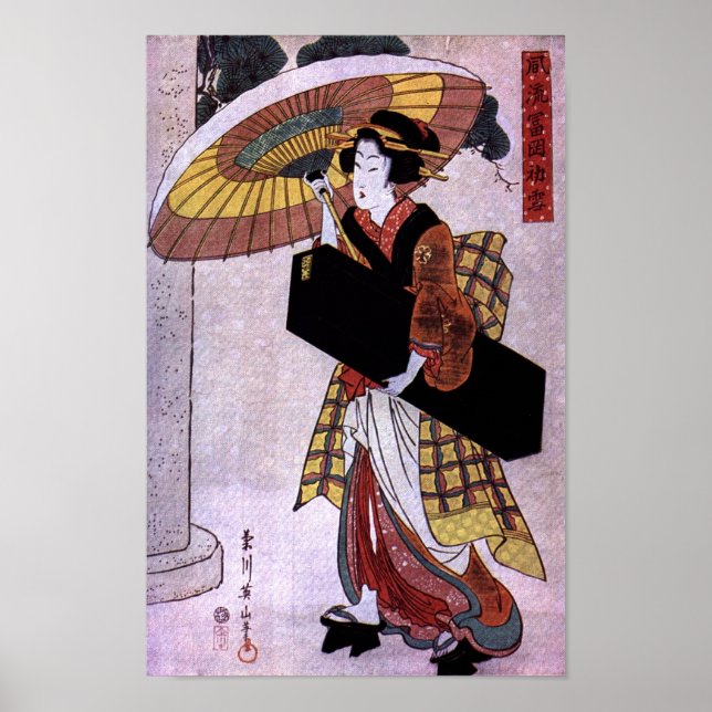 Póster Mujer con paraguas 2 (Frente)