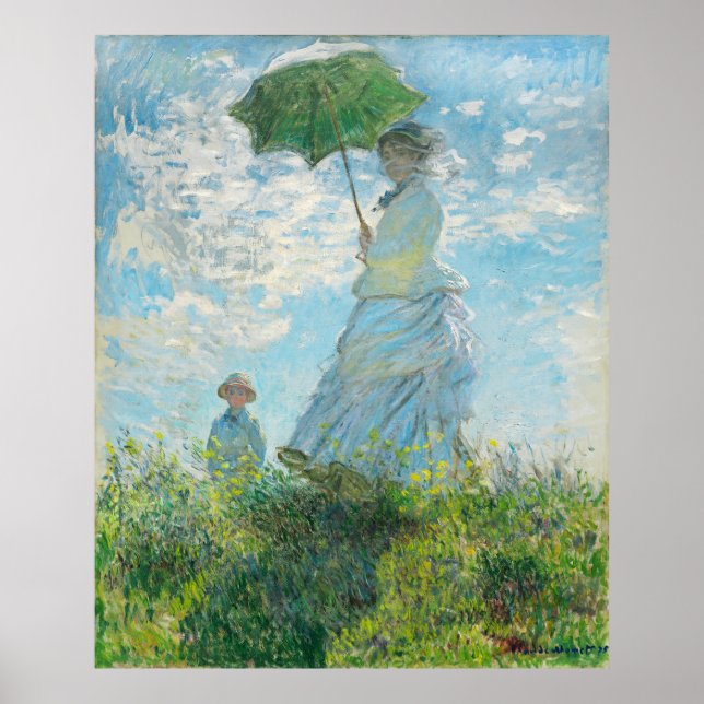 Póster Mujer con Parasol Claude Monet (Frente)