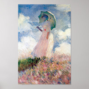 Póster Mujer con Parasol, Claude Monet, 1886