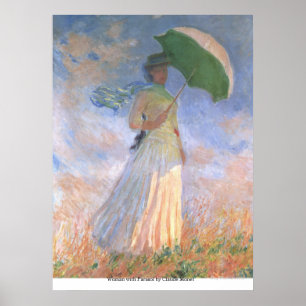 Póster Mujer con Parasol de Claude Monet