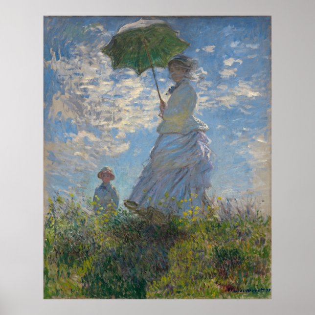 Póster Mujer con parasol de Claude Monet (Frente)