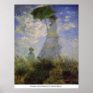Póster Mujer con parasol de Claude Monet