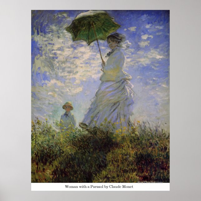 Póster Mujer con parasol de Claude Monet (Frente)