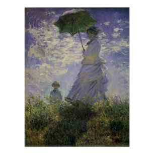 Póster Mujer con parasol de Claude Monet, arte vintage