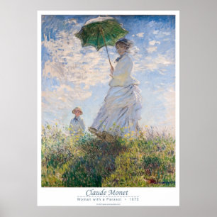 Póster Mujer con parasol - Madame Monet y su hijo