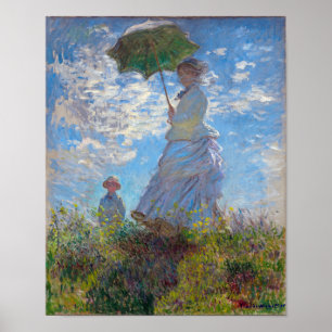 Póster Mujer con Parasol, Monet