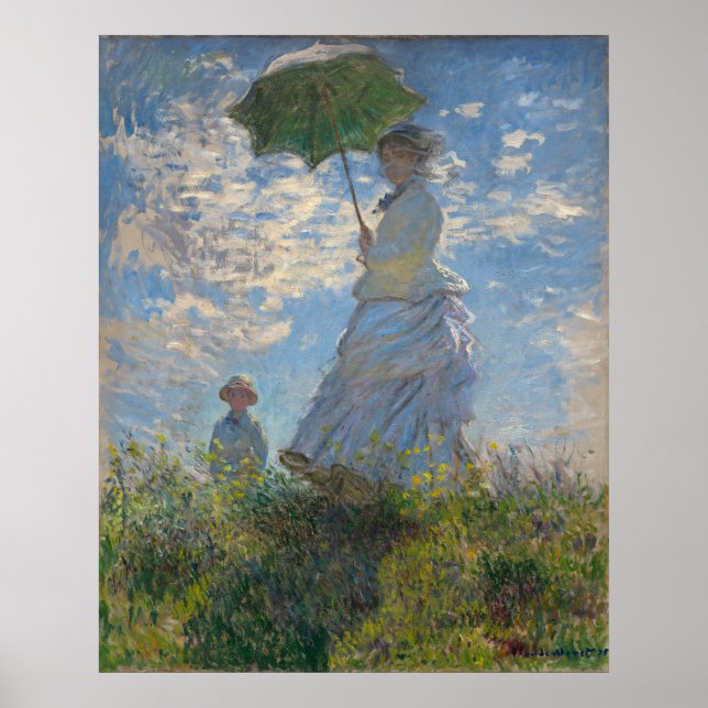 Póster Mujer con parasol | Paisaje francés (Frente)