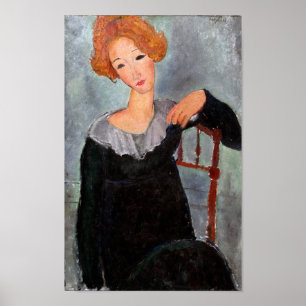 Póster Mujer con pelo rojo, Modigliani