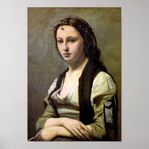 Póster Mujer con Perla, Camille Corot, 1868-1870