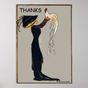 Póster Mujer con pollo, editar texto