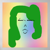 Mujer Con Poster De Pelo Verde