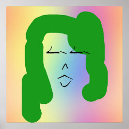 Póster Mujer Con Poster De Pelo Verde