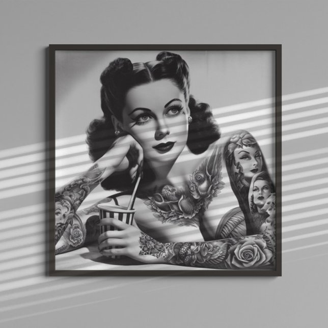 Póster Mujer con tatuaje vintage (Subido por el creador)