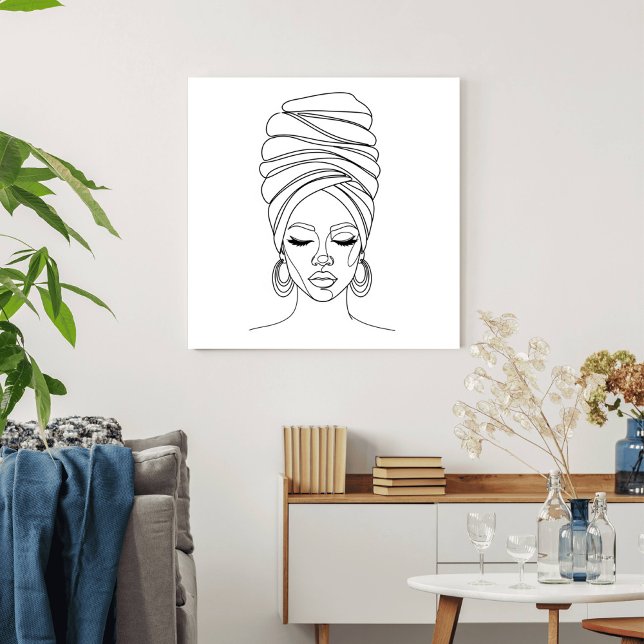 Póster Mujer con turbante, dibujo lineal (Subido por el creador)
