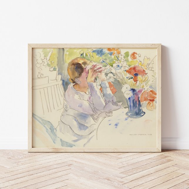 Póster Mujer con un Bouquet de flores | Philipp Franck (Subido por el creador)