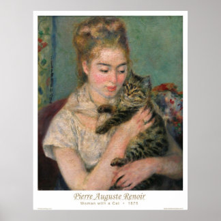 Póster Mujer con un gato