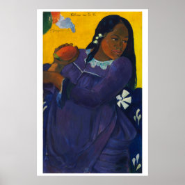 Póster Mujer con un mango - Gauguin, 1892