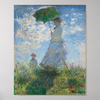 Póster mujer con un monet de madame parasol y su hijo
