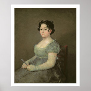 Póster Mujer con una fan, c.1805-06 (aceite en lona)