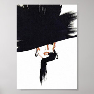 Póster Mujer con una gran cosecha minimalista de Gorra ne