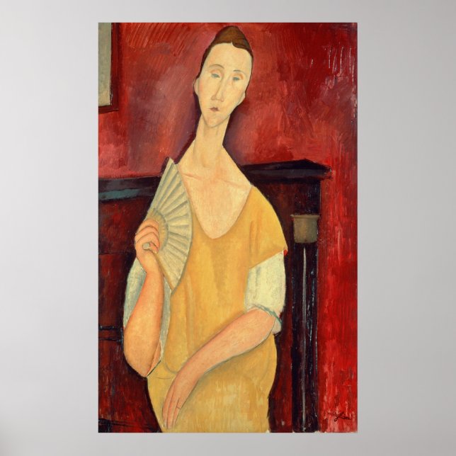 Póster Mujer con ventilador 1919 (Frente)