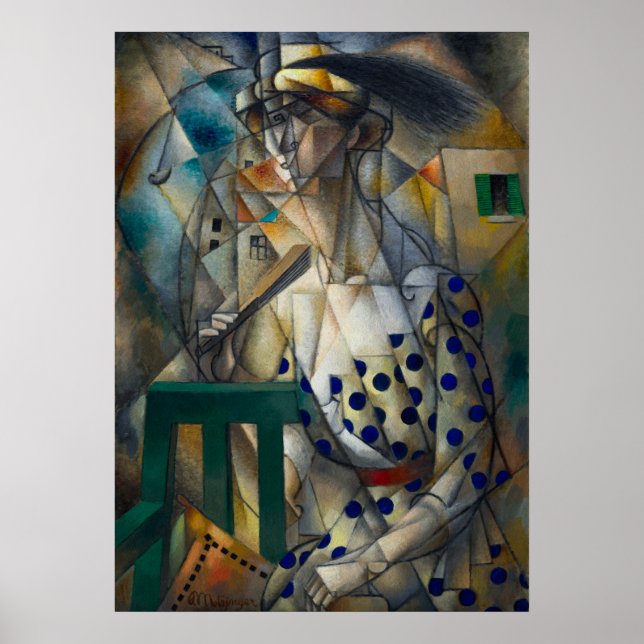 Póster Mujer con ventilador de Jean Metzinger (Frente)