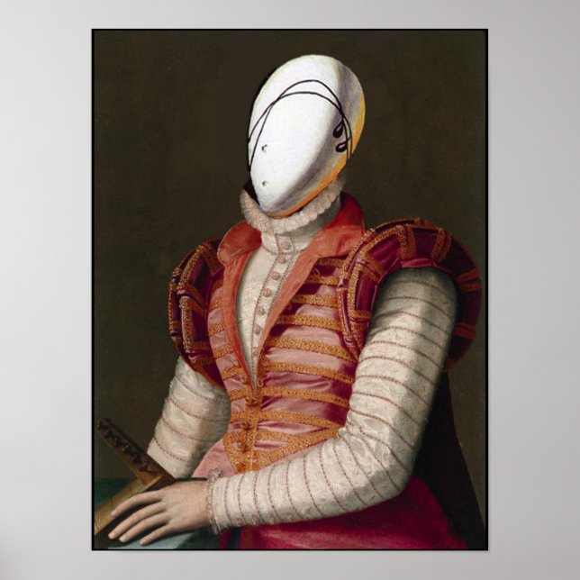 Póster MUJER CON VESTIDO ROSA Vestido de moda Vestido de  (Frente)