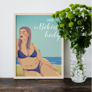 Póster Mujer curvada de verano Bikini