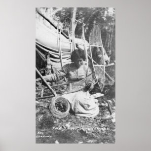 Póster Mujer de Alaska que hace la fotografía de las