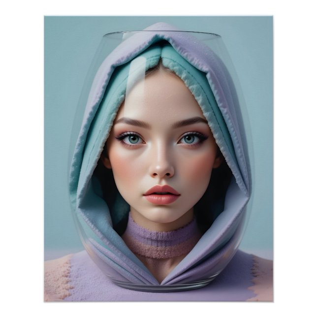 Póster Mujer de arte de arena con facetas (Anverso)