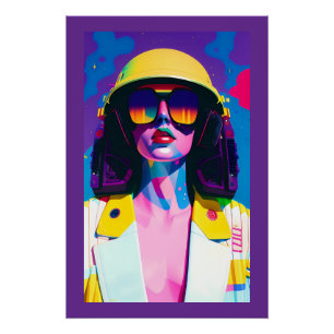 Póster Mujer de carreras de combate