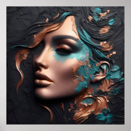 Póster Mujer De Cobre - Creación De AI
