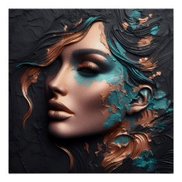 Póster Mujer De Cobre - Creación De AI