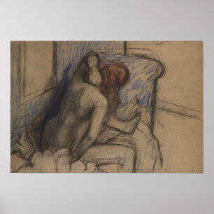 Póster Mujer de Edgar Degas el   que se seca el pelo