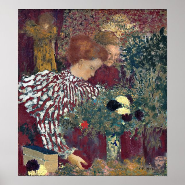 Póster Mujer de Edouard Vuillard con vestido a rayas (Frente)
